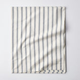 Tailored Stripes and Plaids Classic Cool Cotton Percale Flat Bed Sheet - Narrow Stripe Navy, King