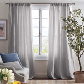 Linen Window Curtain - Gray, 63 in.
