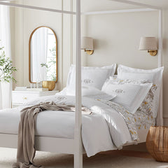 Dorset Stripe Luxe Smooth Egyptian Cotton Sateen Duvet Cover - Taupe, Oversized Queen