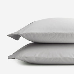 Classic Cool Organic Cotton Percale Solid Pillowcase Set - Gray, King