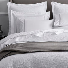 Dorset Stripe Luxe Smooth Egyptian Cotton Sateen Duvet Cover - Gray, Full