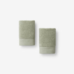 Plush Spa Solid Washcloths, Set of 2 - Willow