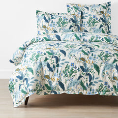 Peacock Classic Smooth Sateen Duvet Cover - Ivory Multi, Full/Queen