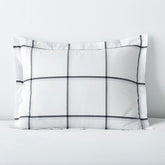 Tailored Stripes and Plaids Classic Cool Cotton Percale Sham - Window Pane Plaid Graphite Black, King