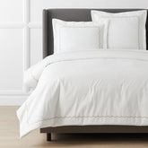 Scallop Embroidered Premium Cool Egyptian Percale Duvet Cover - Tan, Full/Queen