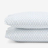 Feliciana Geo Garment Washed Cotton Percale Pillowcase Set - Blue Multi, King