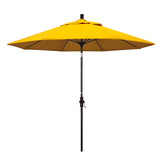 Round Outdoor Patio Umbrella, Fiberglass with Twist Tilt - Bronze Finish, Sunflower, 9'