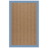 Sunbrella Herringbone Bordered Indoor/Outdoor Rug - Light Blue, 8' x 10'