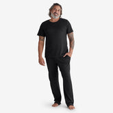 Pima Cotton Mens Pajama Set - Black, L