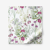 Bloom Meadow Classic Smooth Sateen Flat Bed Sheet - White Multi, Twin/Twin XL