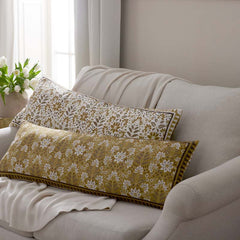Medallion Reversible Decorative Lumbar Pillow Cover - Gold, 14 in. x 40 in.