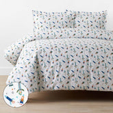 Space Adventure Classic Cool Organic Cotton Percale Duvet Cover Set - White Multi, Full