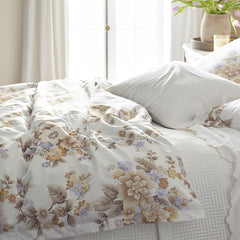 Primrose Bloom Premium Smooth Wrinkle-Free Sateen Comforter - Beige Multi, Full/Queen