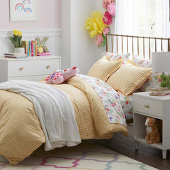 Gingham Classic Cool Organic Cotton Percale Comforter Set - Yellow, Twin/Twin XL