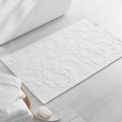 Flatwoven Textured Bath Mat - Leaves, 17 in. x 24 in.