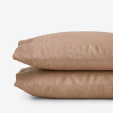Premium Breathable Washed Linen Solid Pillowcase Set - Light Clay, Standard