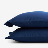 Classic Cool Organic Cotton Percale Solid Pillowcase Set - Navy, Standard