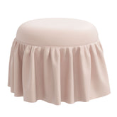 Velvet Ruffle Ottoman - Blush