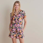 Printed Poplin Women's Shorts Set - Wild Floral, L