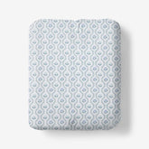 Tira Floral Classic Cool Cotton Percale Fitted Bed Sheet - Flower Blue, Full