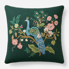Peacock Decorative Square Pillow Cover - Green Multi