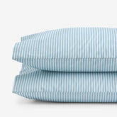 Tira Floral Classic Cool Cotton Percale Pillowcase Set - Stripe Blue, King
