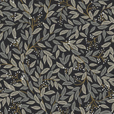 Willowberry Traditional Wallpaper - Black, Swatch