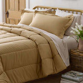 Solid Garment Washed Cotton Percale Comforter - Wheat, Twin/Twin XL