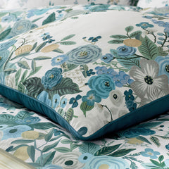 Garden Party Decorative Square Pillow Cover - Blue Multi