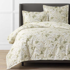 Tranquil Blossom Premium Smooth Wrinkle-Free Sateen Duvet Cover - Antique Beige, King/Cal. King