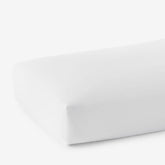 Solid Garment Washed Cotton Percale Fitted Bed Sheet - White, Twin XL