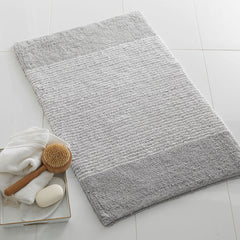 Striped Bath Rug - Silver, 17 in. x 24 in.
