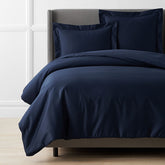 Premium Smooth Supima® Cotton Wrinkle-Free Sateen Duvet Cover - Navy, Full/Queen