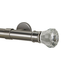 Facets Finial and 1" diameter Rod Set - Stainless Steel, 120"