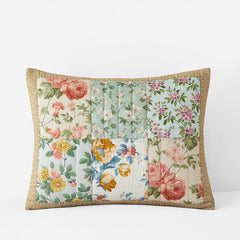 Shoshanna Reversible Patchwork Quilted Sham - Green Multi, Standard