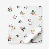 Ditsy Dahlia Classic Cool Cotton Percale Flat Bed Sheet - White Multi, King/Cal. King