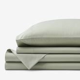 Classic Smooth Wrinkle-Free Sateen Bed Sheet Set - Laurel Green, King