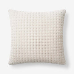 Tufted Stitch Velvet Decorative Square Pillow Cover - Sand, 20 in. x 20 in.