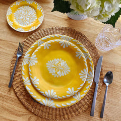 Paloma Appetizer Plates, Set of 4 - Yellow
