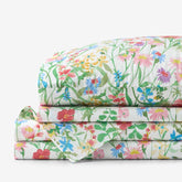Garden Symphony Classic Cool Cotton Percale Bed Sheet Set - Multi, Queen