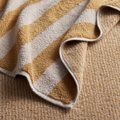 Reversible Stripe Turkish Cotton Hand Towel - Dark Honey