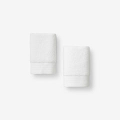 Plush Spa Solid Washcloths, Set of 2 - White