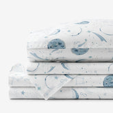 Night Sky Classic Cool Organic Cotton Percale Sheet Set - Blue, Full