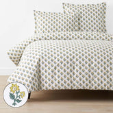Suhana Garment Washed Cotton Percale Duvet Cover - Yellow, King/Cal. King