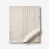 Tailored Stripes and Plaids Premium Breathable Washed Linen Cotton Flat Bed Sheet - Stripe Dark Brown, Twin/Twin XL
