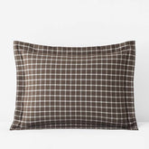 Classic Stripes and Plaids Cool Yarn-Dyed Cotton Percale Sham - Windowpane Brown, Standard