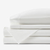 Classic Ultra-Cozy Cotton Velvet Flannel Bed Sheet Set - White, Full