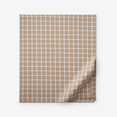 Classic Stripes and Plaids Cool Yarn-Dyed Cotton Percale Flat Bed Sheet - Windowpane Taupe, Full