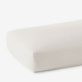 Solid Garment Washed Cotton Percale Fitted Bed Sheet - Buff, King