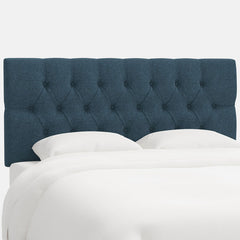 Park Tufted Textured Linen Headboard - Navy, Twin